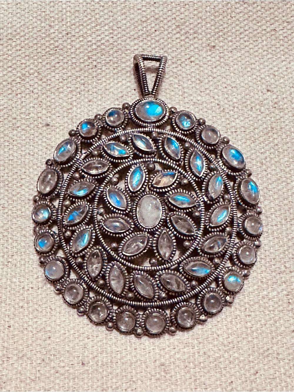 Vintage | Pendant | Vintage Oversized Moonstone Sterling Silver Pendant